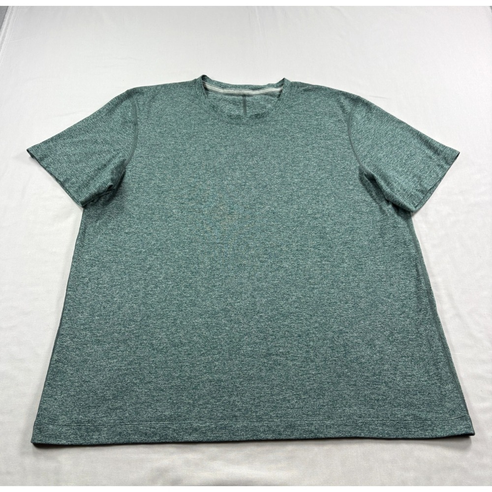 Lululemon Soft Jersey Shirt Mens XL Green Short Sleeve Stretch Crew Neck